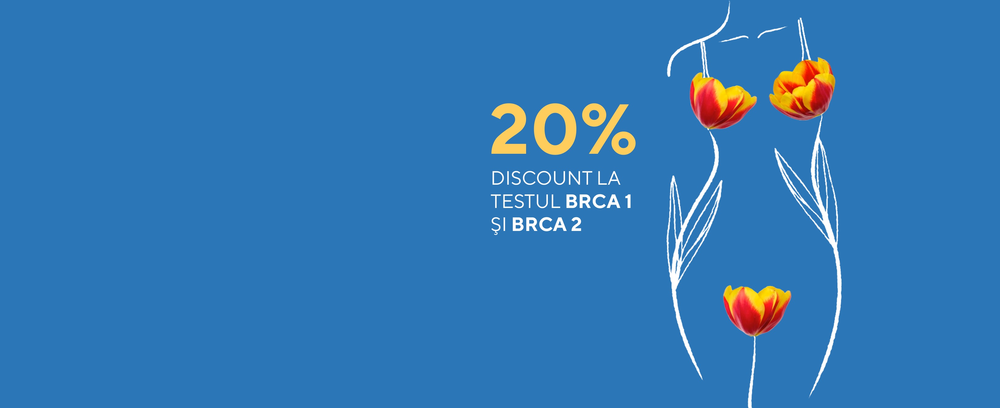 -20% la testul de predispoziție la cancerul ereditar de sân și ovar - BRCA1 și BRCA2
