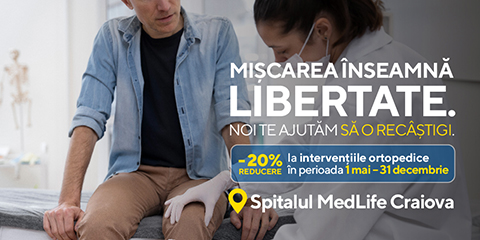 Discount la intervențiile ortopedice în Spitalul MedLife Craiova