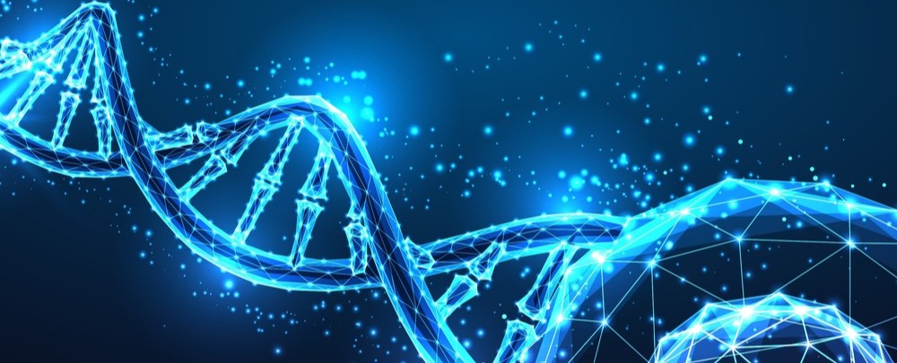 Ilustratie futurista despre cercetare genetica si esenta vietii biologice
