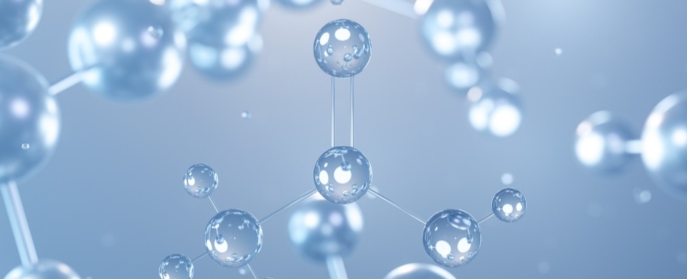 Structura moleculara a acidului acetic ilustrata 3D