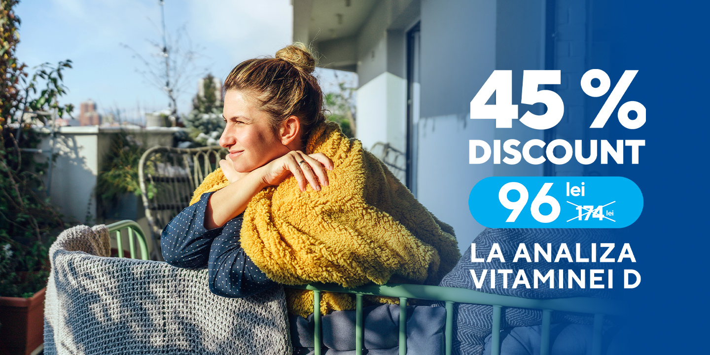 Verifică-ți nivelul de vitamina D cu 45% reducere