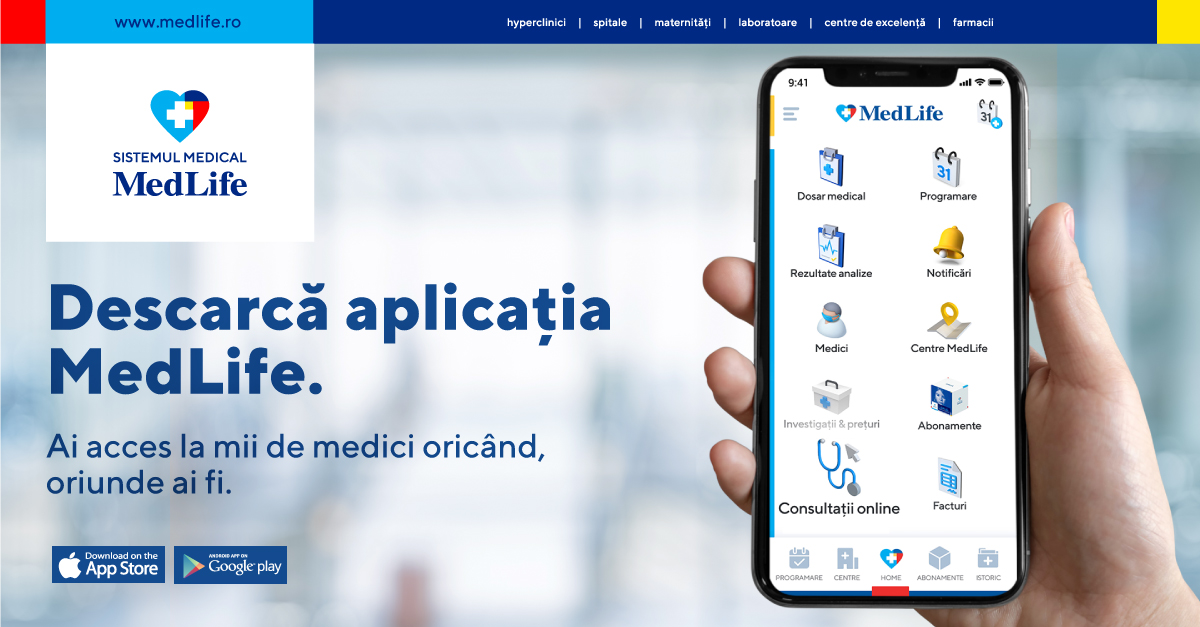 MedLife lansează o nouă versiune a aplicației mobile pentru iOS și Android