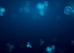 Fundal abstract cu molecule de apa stil low poly, ilustrand conexiunile si structura moleculara a apei intr-un design geometric modern, potrivit pentru stiinta si tehnologie.