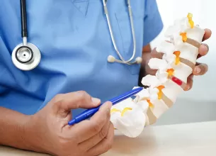 Model anatomic coloana cu hernie de disc.