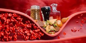 Concept despre efectele alimentelor fast food, zaharului si alcoolului asupra sanatatii.