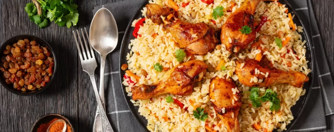 Orez integral cu copanele de pui