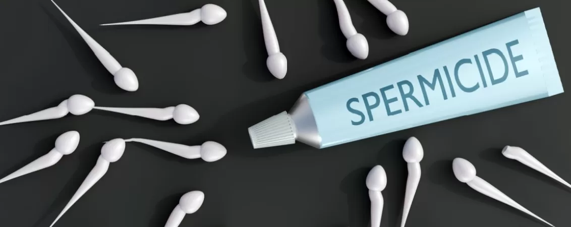 Ilustratie a unui tub de spermicide si a spermatozoizilor