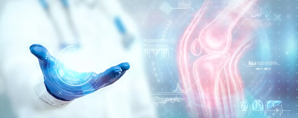 Mana medic si holograma genunchiului