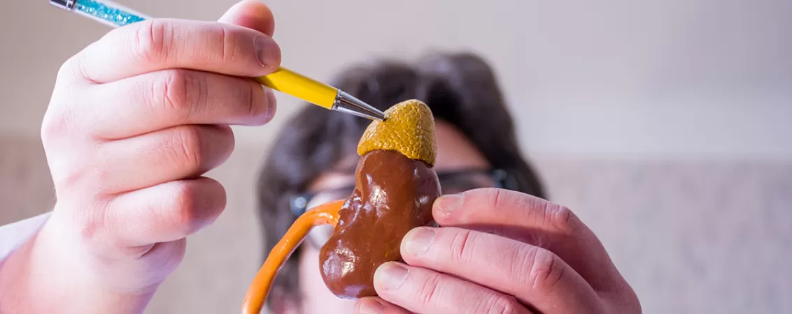 Medic cu model anatomic al glandei suprarenale