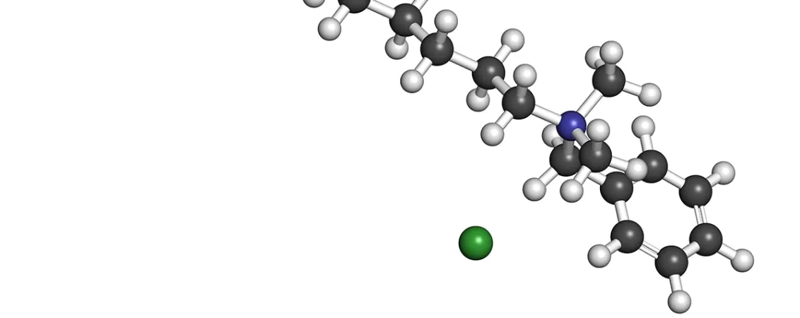 Model molecular al clorurii de benzalconiu utilizata in produse antiseptice