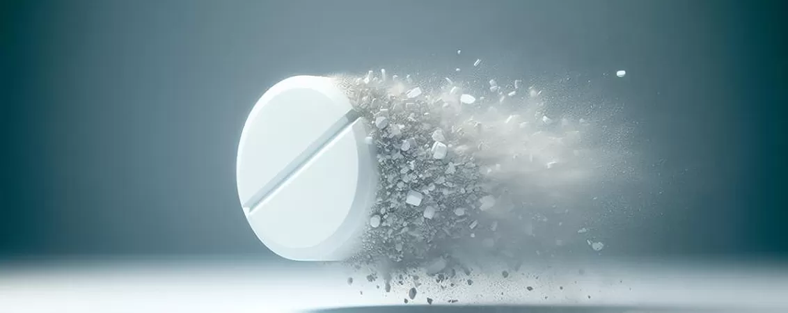 Pastila alba efervescenta se dizolva in apa pentru administrarea unui medicament