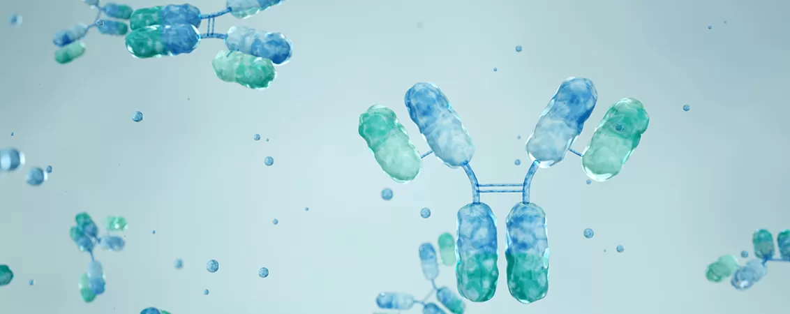 Ilustratie care prezinta interactiunea dintre anticorpii monoclonali si antigene