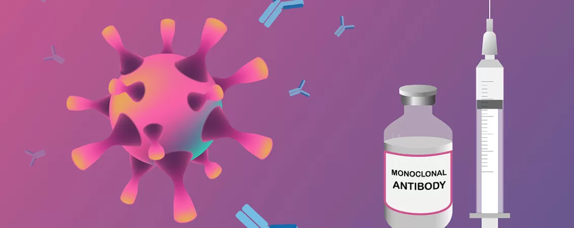 Schema explicativa a modului de actiune al anticorpilor monoclonali asupra virusurilor