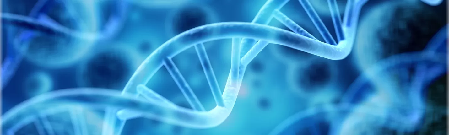 Structura spinala a ADN-ului pe fundal albastru