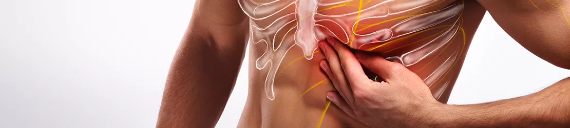 Imagine reprezentativa pentru durere la nivelul nervilor intercostali