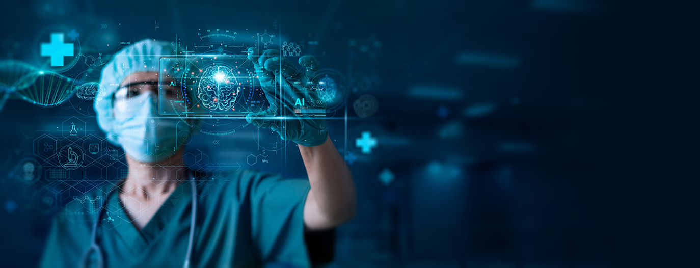 Medic chirurg neurolog si holograma a creierului