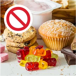 briose, biscuiti, jeleuri si alte dulciuri bogate in glucide